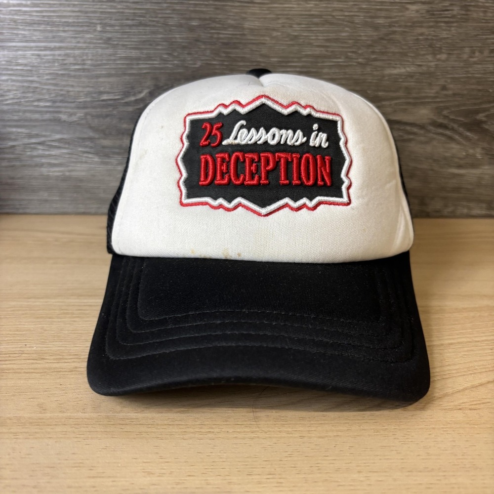 Sugarhill 25 Lessons in Deception Hat Snap Back Black White Trucker Sugar Hil